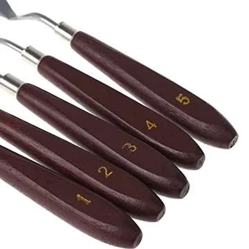 Anself 5pcs Stainless Steel Spatula Palette Knife Painting Mixing Scraper Set