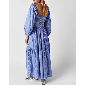 Chloefairy Women's Floral Maxi Dress - Comfort & Style