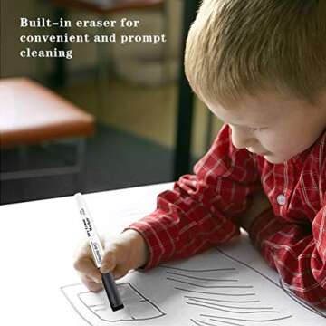 Shuttle Art Black Dry Erase Markers, 60 Pack Magnetic Whiteboard Markers with Erase,Fine Point Dry Erase Markers Perfect For Writing on Whiteboards, Dry-Erase Boards,Mirrors for School Office Home