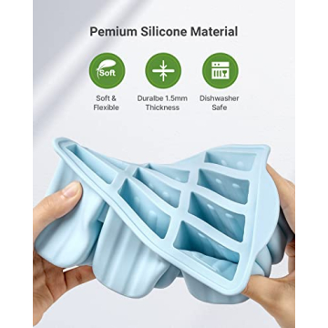 MEETRUE 12 Pieces Silicone Popsicle Molds for Homemade Popsicles