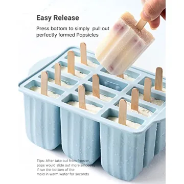 MEETRUE 12 Pieces Silicone Popsicle Molds for Homemade Popsicles