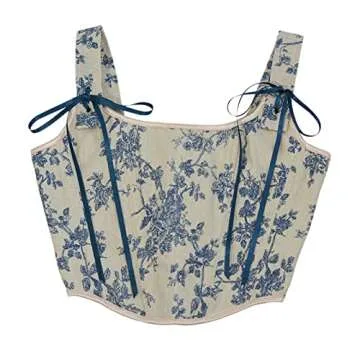 Vintage Floral Corset Top - Stylish Y2K Bustier for Women