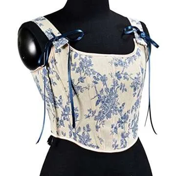 Vintage Floral Corset Top - Stylish Y2K Bustier for Women