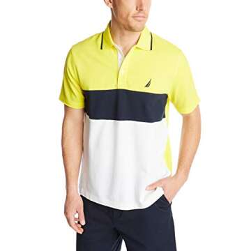 Nautica Men's Color Block Cotton Polo Shirt - Blazing Yellow