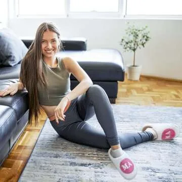 Etomiel Fun Cute Mama Slippers for Women, Cute Cozy Mama Bear Slipper, Soft Plush Memory Foam Slip On Slippers House Slippers for Home Kitchen Bedroom Winter, Womens Christmas Gifts for Mom