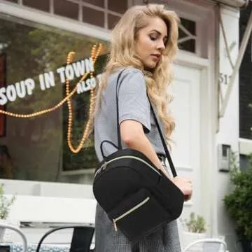 Mini Backpack Girls Womens Fashion Small Backpack Purse Mini Bookbag for Teens Adult Kids School Travel Daypack Black