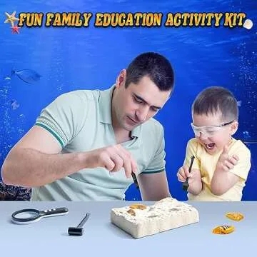 GobiDex Sea Life Amber Dig Kit, Educational Fun Toys STEM Activities Science Kits for Kids Age 6-8-12, Dig Up 6 Real Artificial Shellfish Resin&Collection Specimens, Birthday Gifts for Boys and Girls
