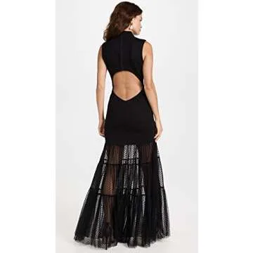 STAUD Women's Daffodil Dress, Black, L