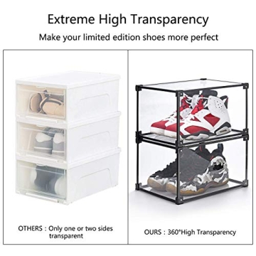 YPATH Clear Acrylic Shoe Box - Stackable Sneaker Display