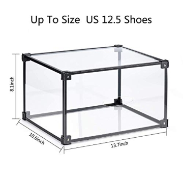 YPATH Clear Acrylic Shoe Box - Stackable Sneaker Display