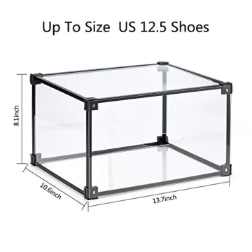 YPATH Clear Acrylic Shoe Box - Stackable Sneaker Display