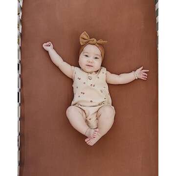 Mebie Baby Stretch Sheet (Rust) – Cozy and Stylish Nursery Essential
