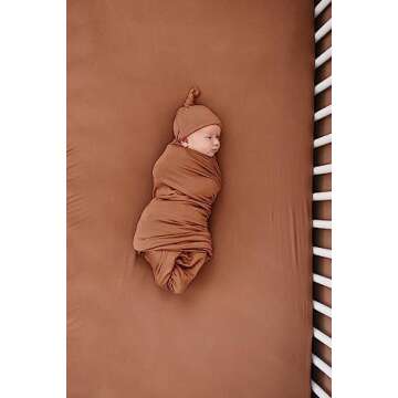 Mebie Baby Stretch Sheet in Rust – Perfect Nursery Décor
