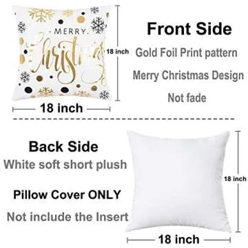 Gold Snowflakes Christmas Pillow Covers Set of 4 - ONWAY