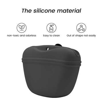 AUDWUD Silicone Dog Treat Pouch,With Dog Training Clicker,Clip on Portable Training Container,Conven...