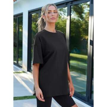 AUTOMET Womens Oversized T-Shirts for Comfort and Style