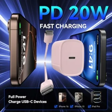 Fast Charger for Phone 16 Pro with 10ft Cable