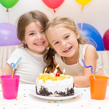 Gerrii 10 Pcs Colorful Wavy Glass Straws for Drinks