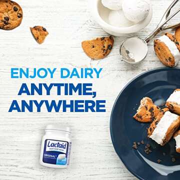 Lactaid Original Strength Lactose Intolerance Relief Caplets with Natural Lactase Enzyme, Dietary Su...