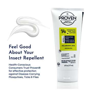 Proven Insect Repellent Lotion, Keep Mosquitoes, Ticks and Flies Off, DEET Alternative Repellent, Up...