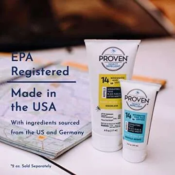 Proven Insect Repellent Lotion, Keep Mosquitoes, Ticks and Flies Off, DEET Alternative Repellent, Up to 14-Hour Protection, Great for Outdoor Camping and Hiking, 6 Ounce, Odorless Lotion