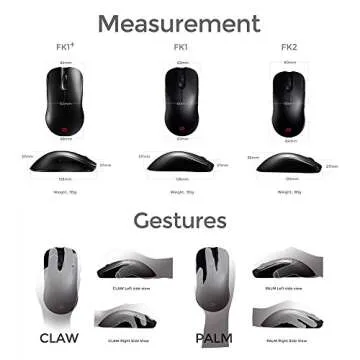 BenQ ZOWIE FK1 Ambidextrous Gaming Mouse for Esports (Large)