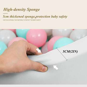 35 x 11.5 inch Foam Ball Pit, Baby/Toddler Ball Pit Can Hold 200 Round Ball Ball Pool for Baby Kids Soft Round Ball Pool Children Toddler Playpen (Light Grey).