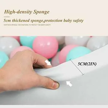 35 x 11.5 inch Foam Ball Pit, Baby/Toddler Ball Pit Can Hold 200 Round Ball Ball Pool for Baby Kids Soft Round Ball Pool Children Toddler Playpen (Light Grey).