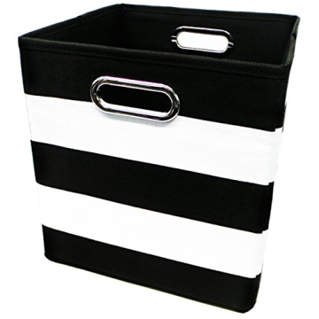 Foldable Black and White Storage Cube Baskets - Stylish and Durable