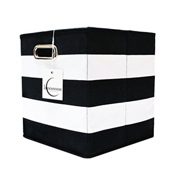 Foldable Black and White Storage Cube Baskets - Stylish and Durable