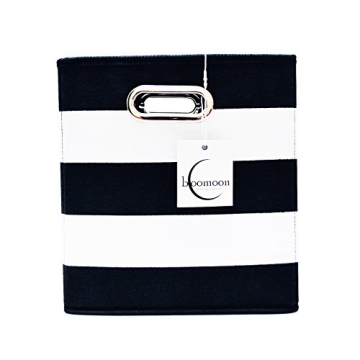 Foldable Black and White Storage Cube Baskets - Stylish and Durable