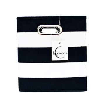 Foldable Black and White Storage Cube Baskets - Stylish and Durable