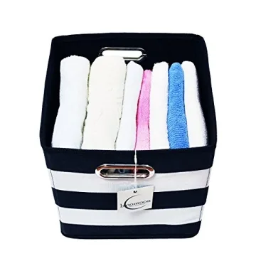 Foldable Black and White Storage Cube Baskets - Stylish and Durable