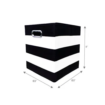 Foldable Black and White Storage Cube Baskets - Stylish and Durable