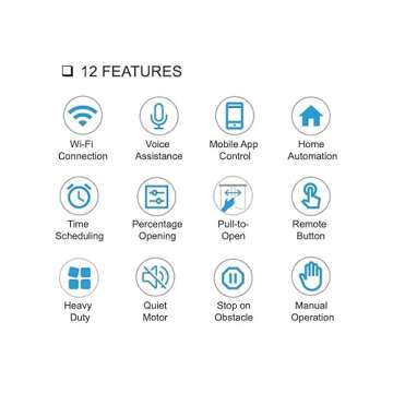 Homesupplier Smart Curtains, Remote Control Curtain Rod, WiFi Control, Compatible with Alexa, Google Home, Varied Length (13 ft Rod)