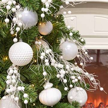 KI Store White Christmas Tree Picks Sprays Set of 20 Glittered Twigs Decor for Christmas Tree Decoration Wreath Garland Floral Arrangement