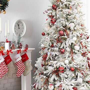 KI Store White Christmas Tree Picks Sprays Set of 20 Glittered Twigs Decor for Christmas Tree Decoration Wreath Garland Floral Arrangement