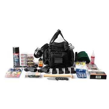 Exos Tactical Range Bag - Medium Size Range Bag for Shooting - Gun Case for Handguns, Ammo Storage, Tactical Backpack, Molle Webbing, Free Subdued USA Patch, Designed in the USA (Black)