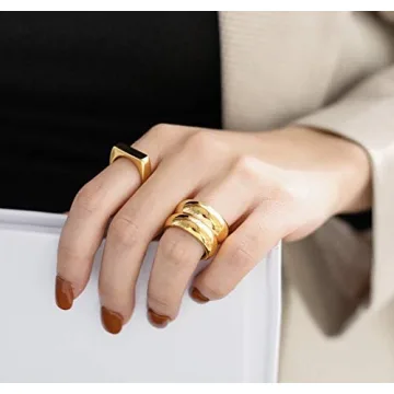 18K Gold Plated Twin Band Ring - Bold & Stylish Jewelry