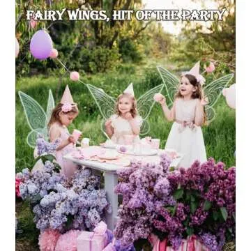 SOLIEHOO Girls Wings Fairy Wings, Sparkling Sheer Wings for Women Adults Butterfly Wings for Kids Birthday Halloween Dress up