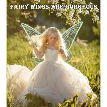 SOLIEHOO Girls Wings Fairy Wings, Sparkling Sheer Wings for Women Adults Butterfly Wings for Kids Birthday Halloween Dress up