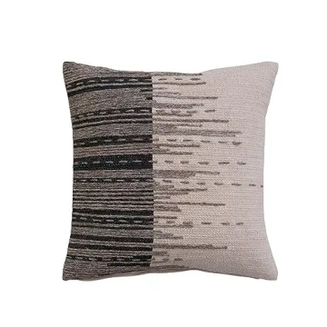 Creative Co-Op 18-Inch Jute Embroidery Pillow for Style