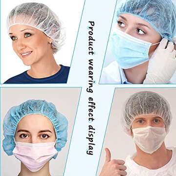 Smilco Black Disposable Bouffant Caps pack of 200, 21inches Hair Net, Elastic Dust Cap for Food Service, Kitchen Hair Head Cover, Health, Tattoo (SM200-BK)