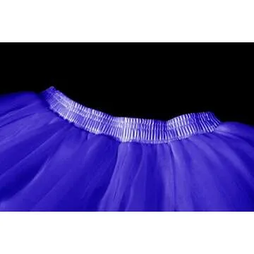 Tulle Skirt,Women's Midi Tulle Tutu Skirt Fluffy Princess Five Layers A line Party Prom Underskirt (Royal Blue, Waist:95cm-125cm)