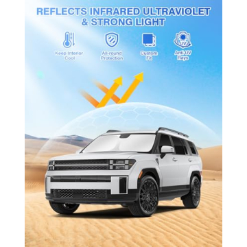 Canvcle Sunshades for Hyundai Santa Fe 2024 2025 2026 Accessories Windshield Sun Shade Side Rear Win...
