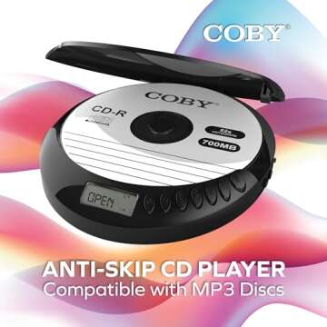 Coby Portable CD Player with Headphones and Radio