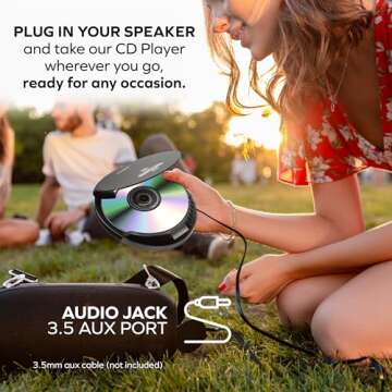 Coby Portable CD Player with Headphones and Radio