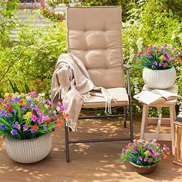 STYLIFING UV Resistant Artificial Flowers for Indoor Outdoor Decoration