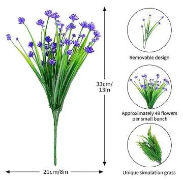 STYLIFING UV Resistant Artificial Flowers for Indoor Outdoor Decoration