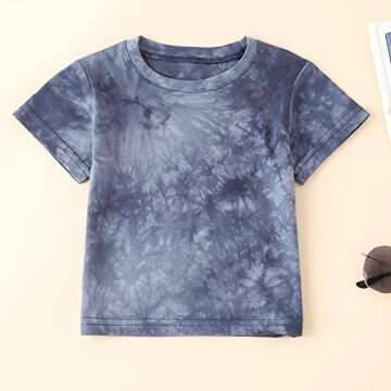 Stylish Baby Boys Tie Dye Summer Outfit Set - Short Sleeve Top & Shorts